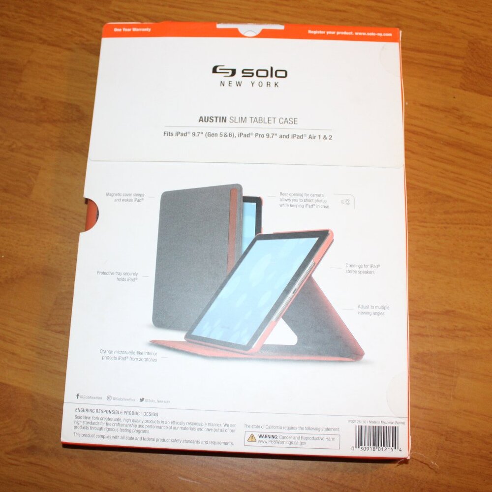 NEW Solo New York Austin Slim Case - 9.7" iPad / Air 1 & 2 / Pro - Picture 3 of 3